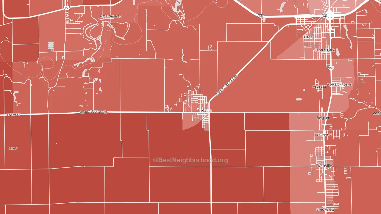 Catlin, IL block-group political-lean map