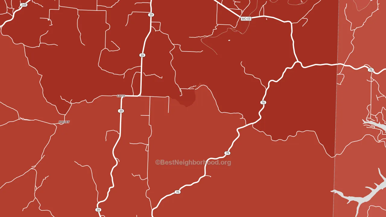 Cato, MO block-group political-lean map