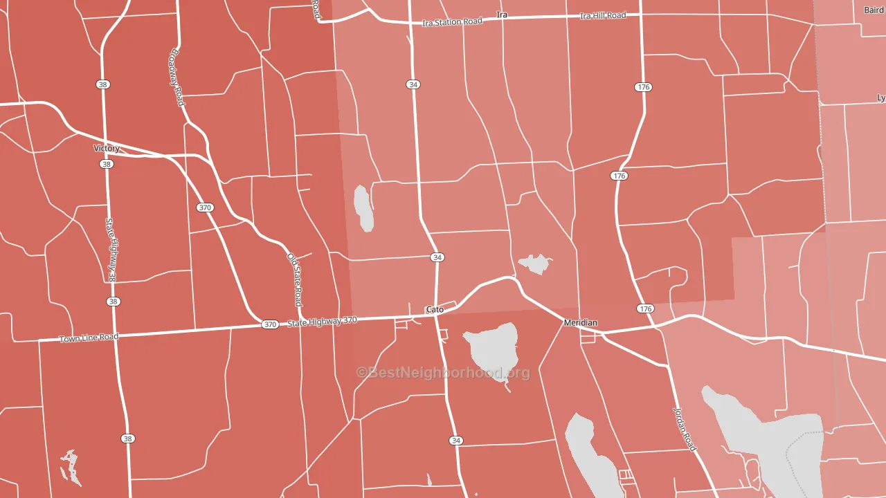 Cato, NY block-group political-lean map