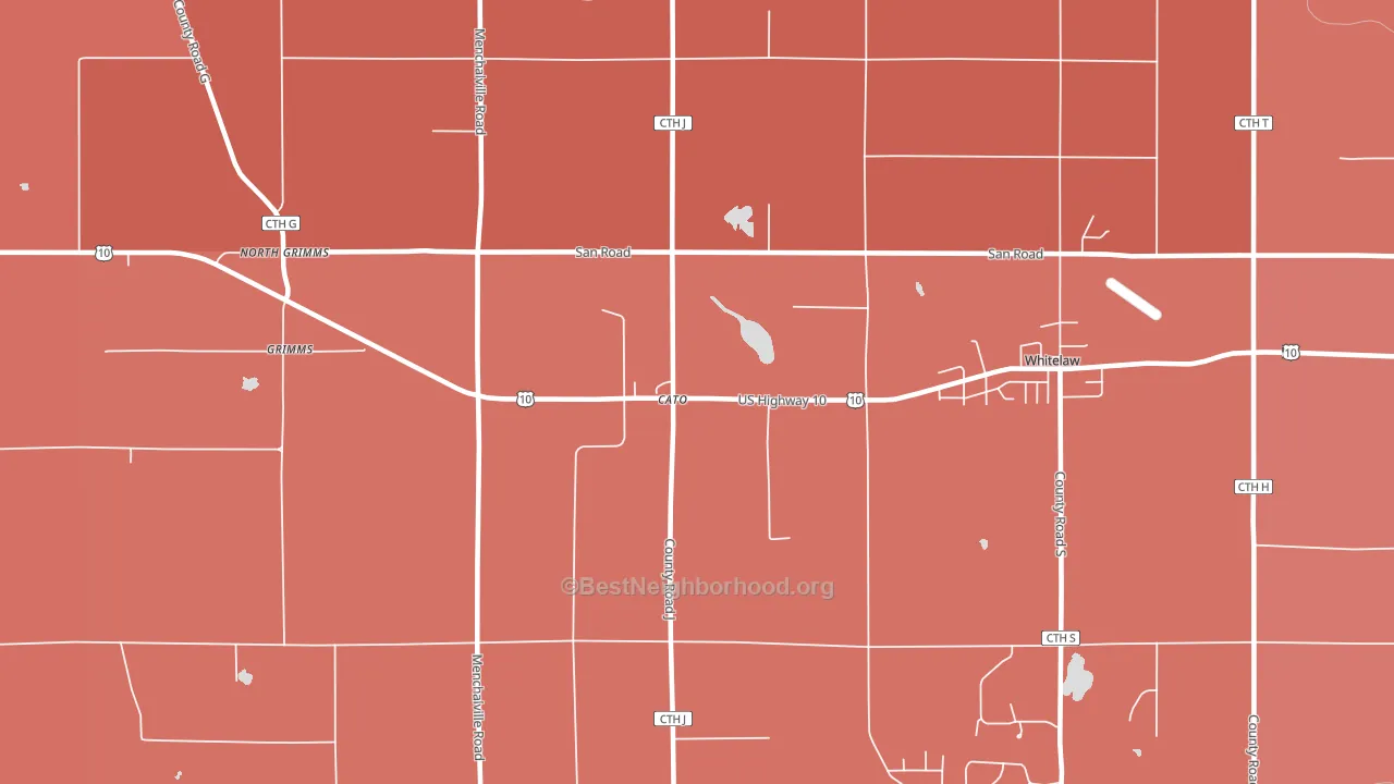 Cato, WI block-group political-lean map