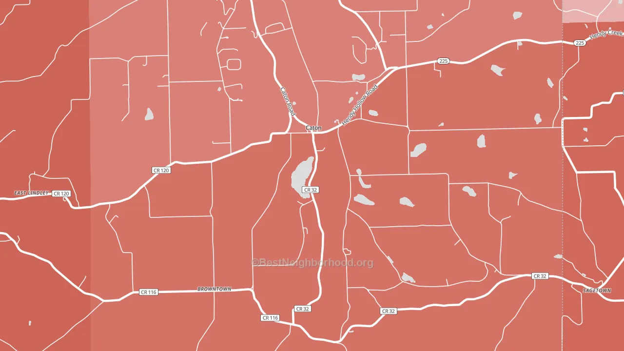 Caton, NY block-group political-lean map