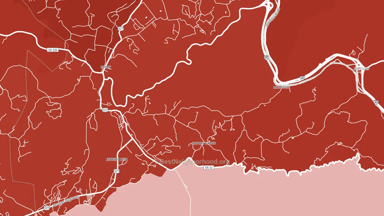 Catons Grove, TN block-group political-lean map