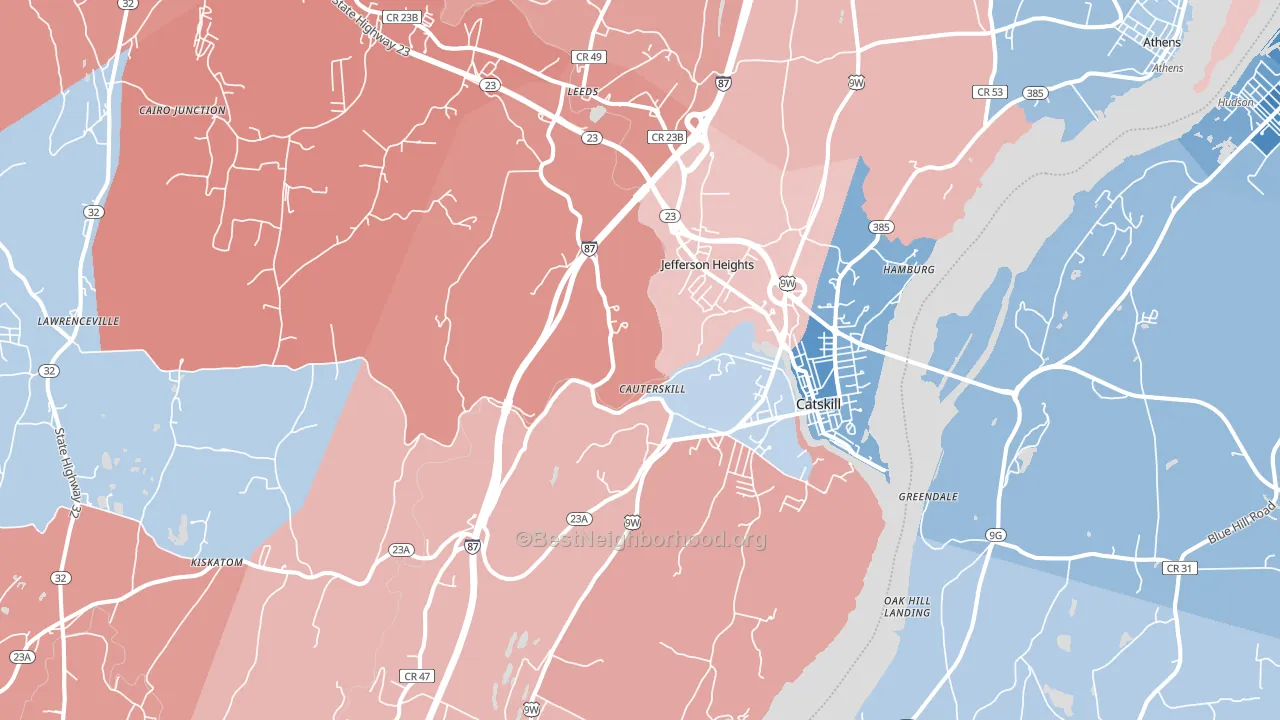 Catskill, NY block-group political-lean map