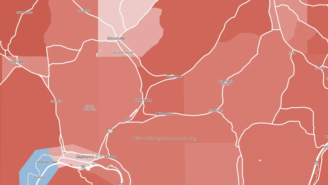 Cattaraugus County, NY block-group political-lean map