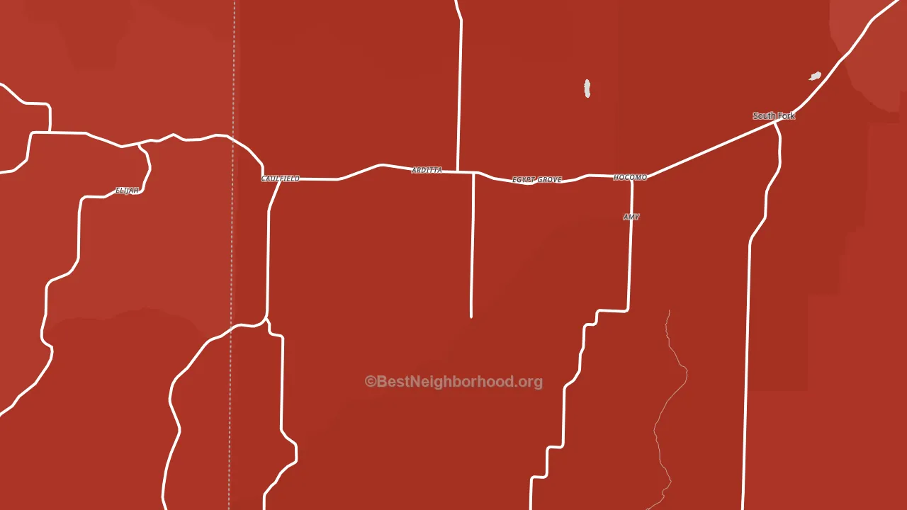 Caulfield, MO block-group political-lean map