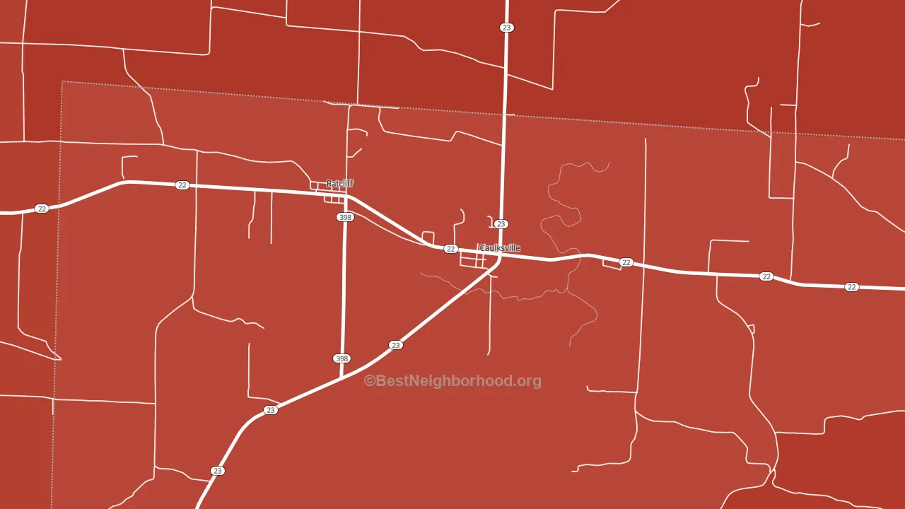 Caulksville, AR block-group political-lean map