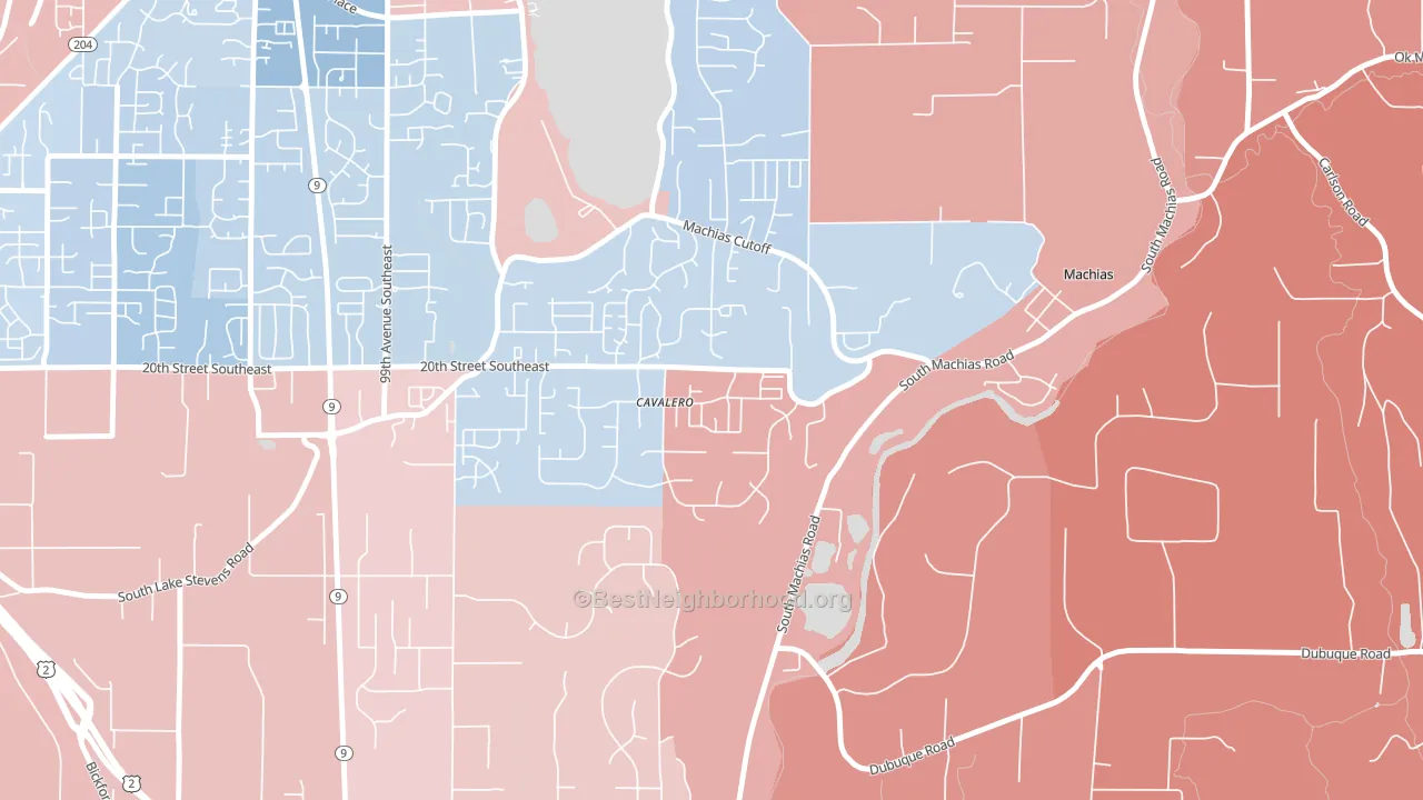 Cavalero, WA block-group political-lean map
