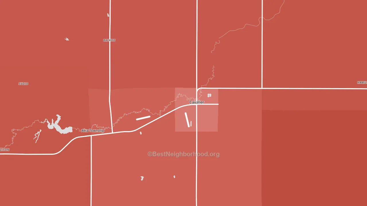 Cavalier, ND block-group political-lean map