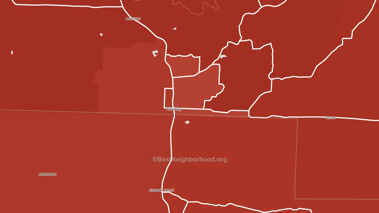 Cave City, AR block-group political-lean map