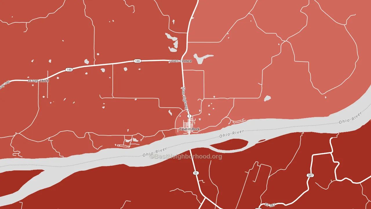 Cave In Rock, IL block-group political-lean map