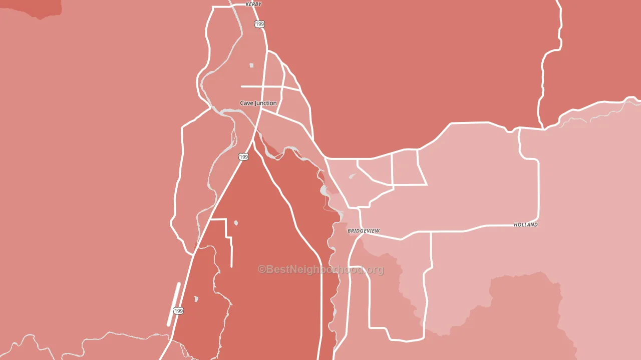 Cave Junction, OR block-group political-lean map
