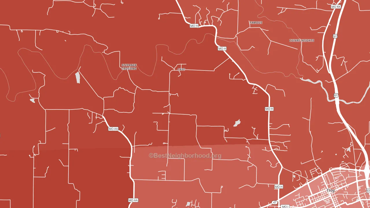 Cave, MO block-group political-lean map