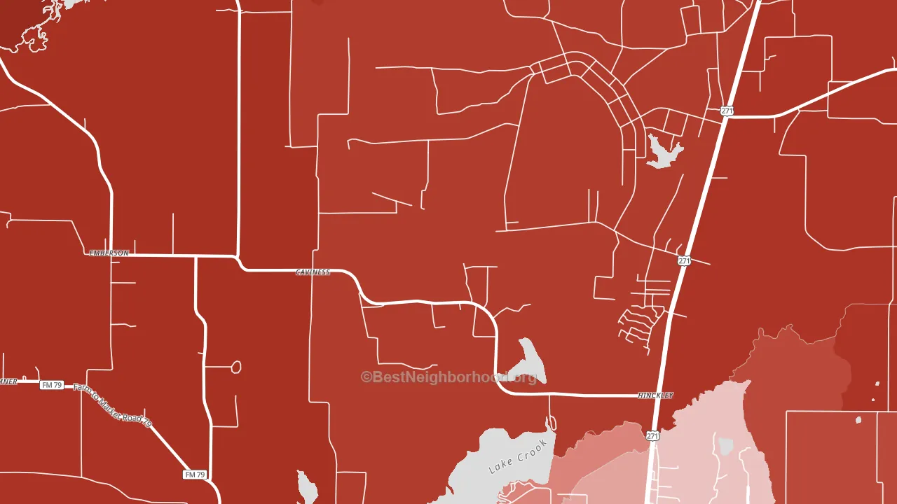 Cavines, TX block-group political-lean map