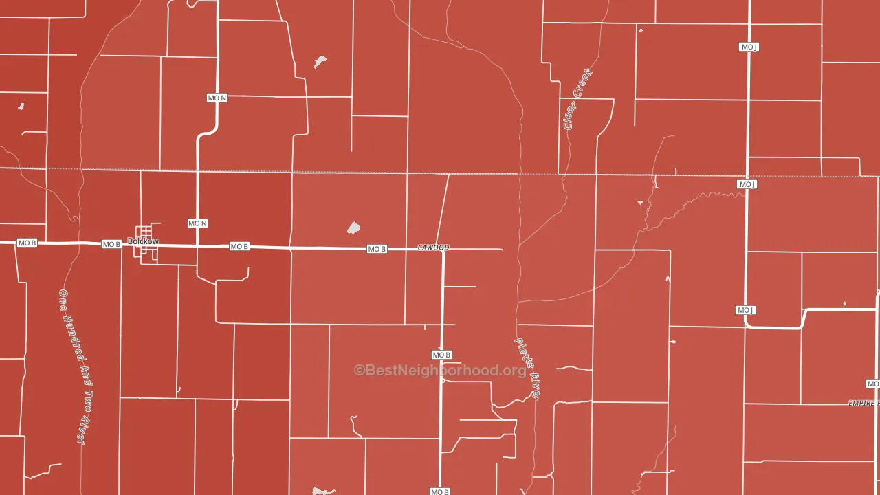 Cawood, MO block-group political-lean map