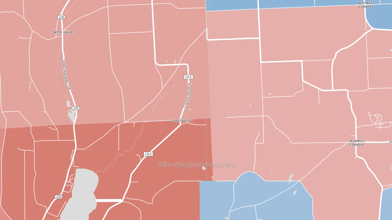 Cayutaville, NY block-group political-lean map