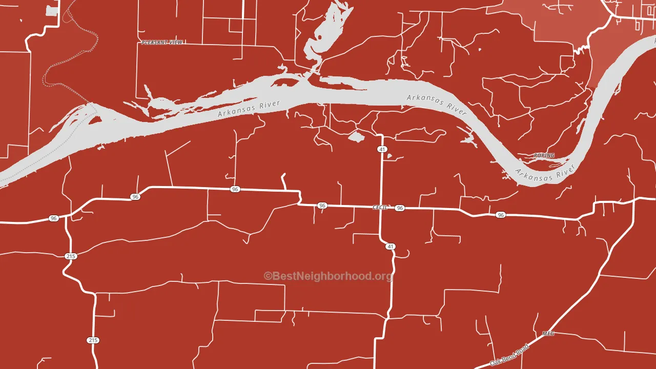 Cecil, AR block-group political-lean map