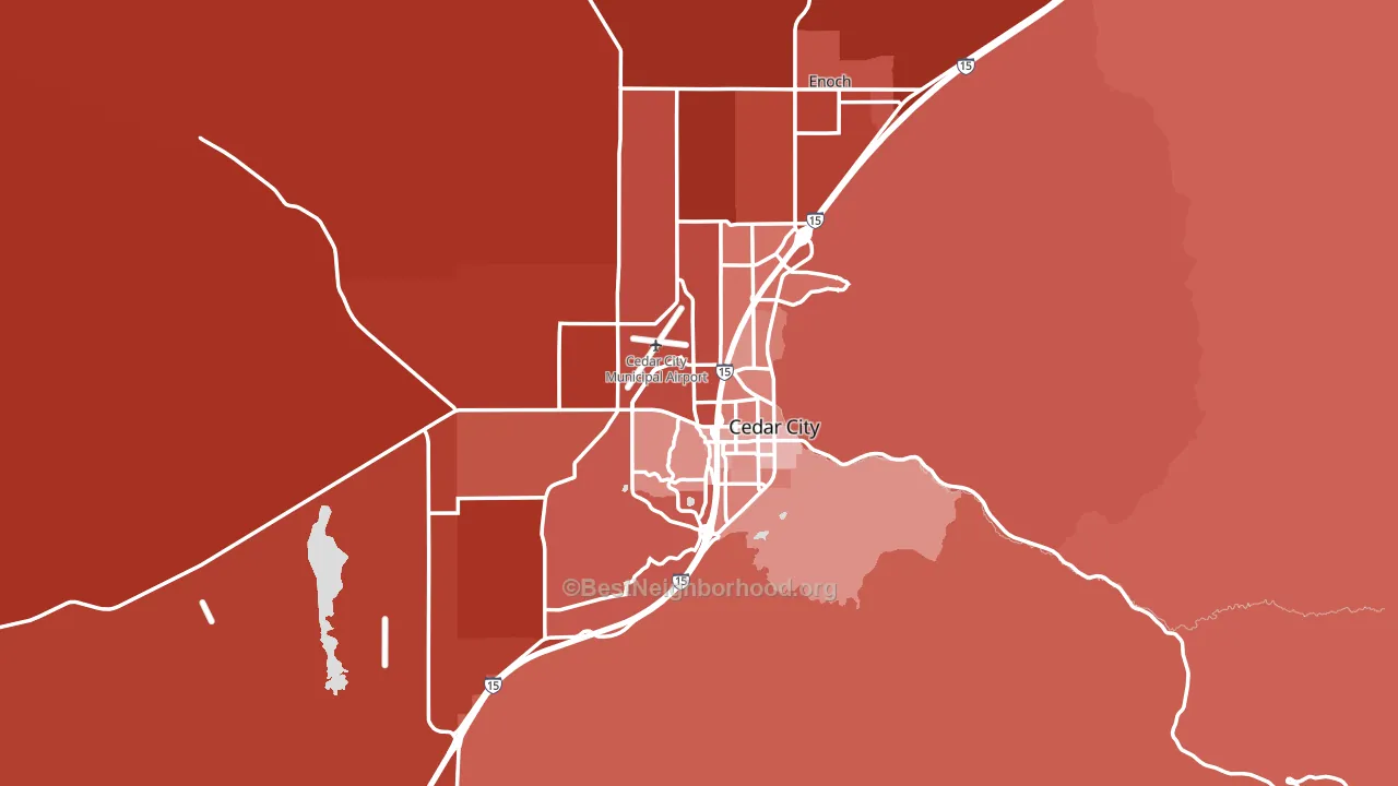 Cedar City, UT block-group political-lean map