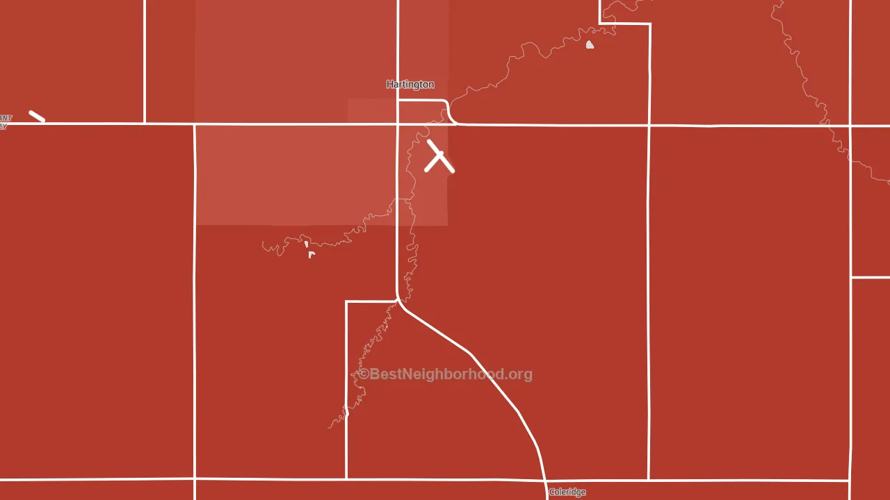 Cedar County, NE block-group political-lean map
