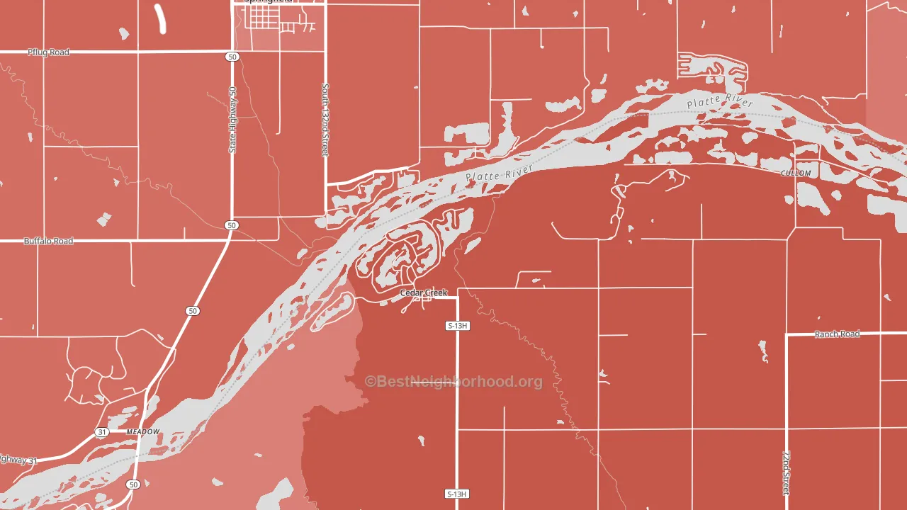 Cedar Creek, NE block-group political-lean map