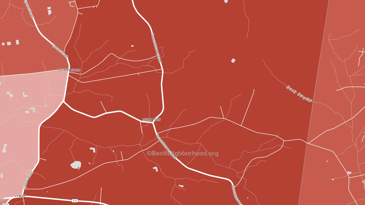 Cedar Fork, NC block-group political-lean map