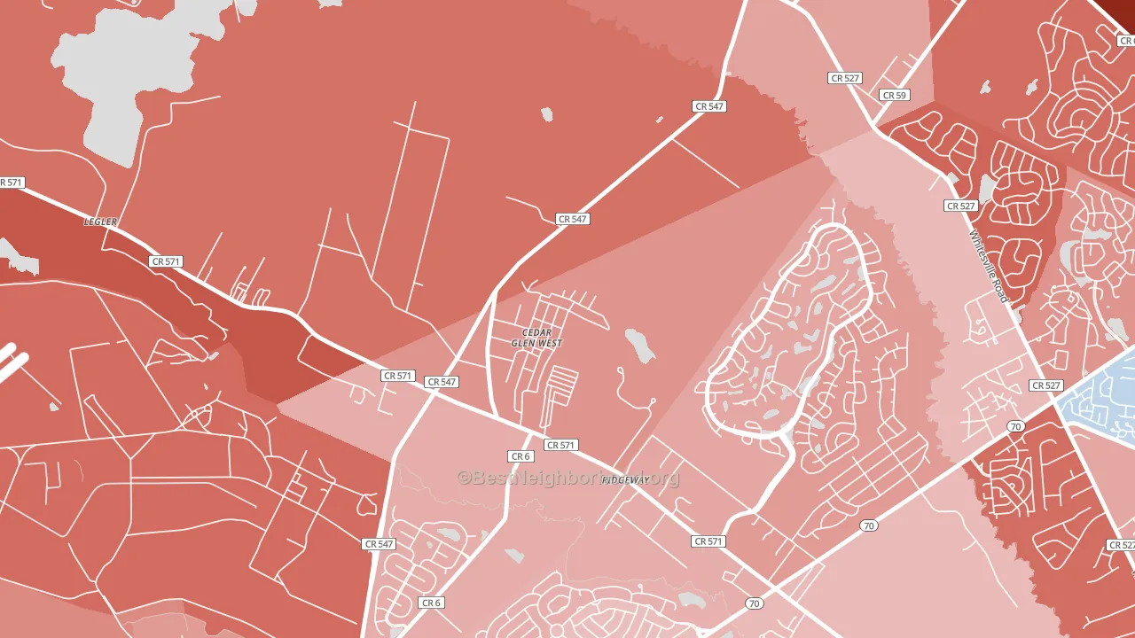 Cedar Glen West, NJ block-group political-lean map