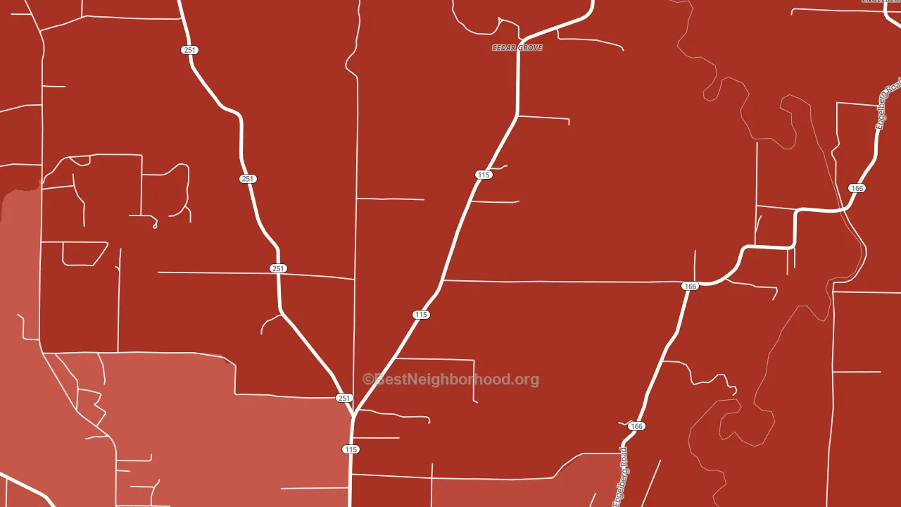 Cedar Grove, AR block-group political-lean map