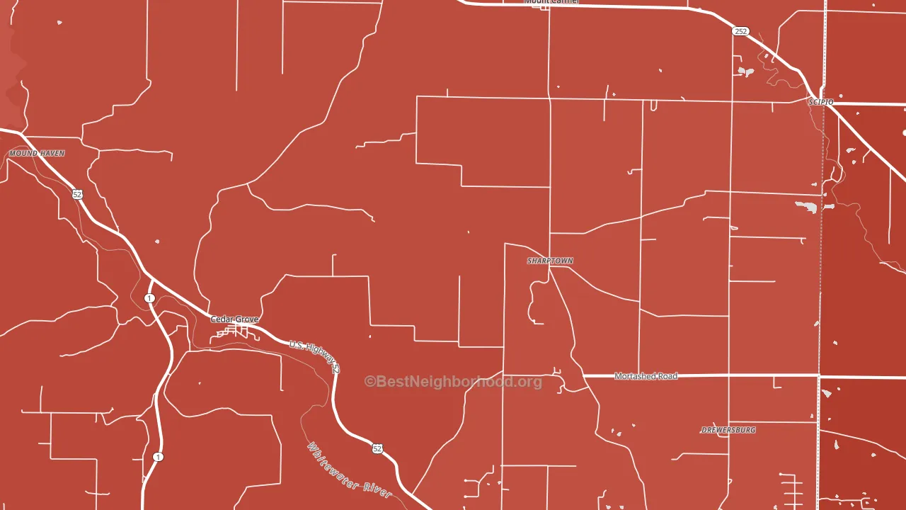 Cedar Grove, IN block-group political-lean map
