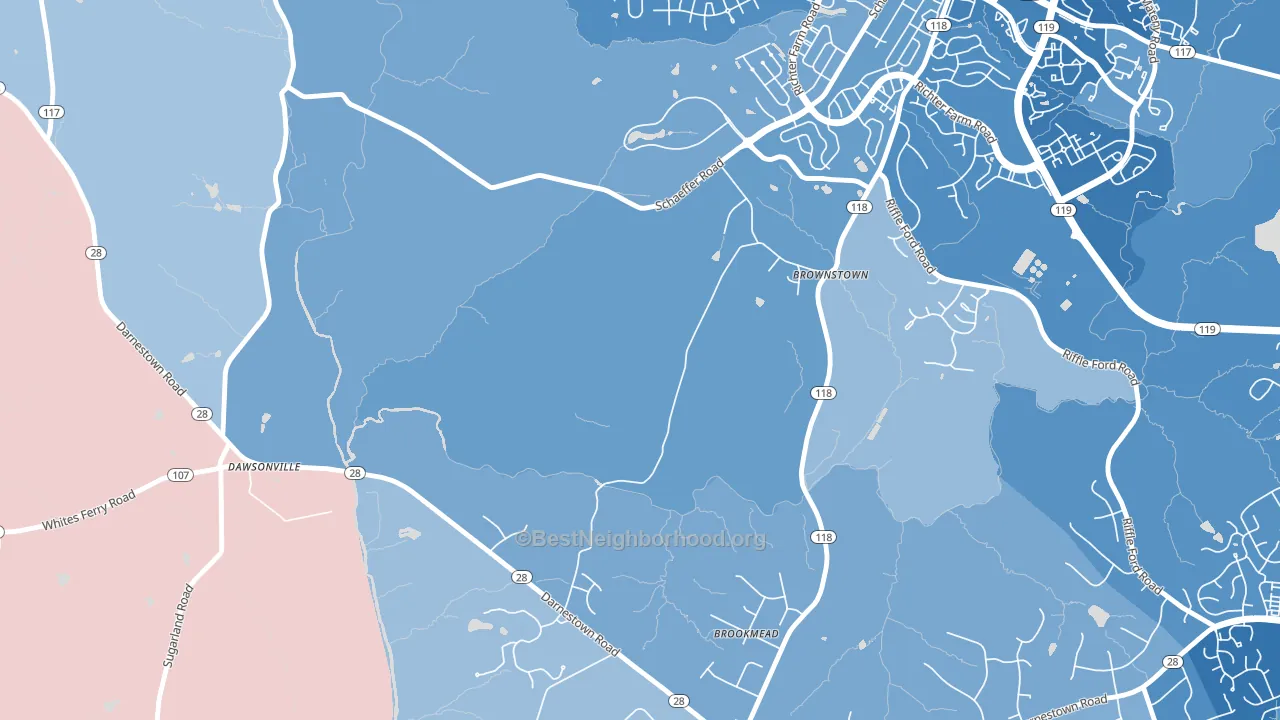 Cedar Grove, MD block-group political-lean map