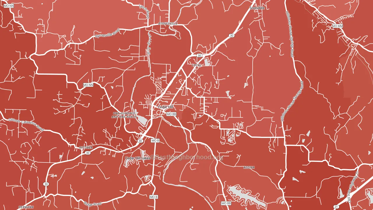 Cedar Hill, MO block-group political-lean map
