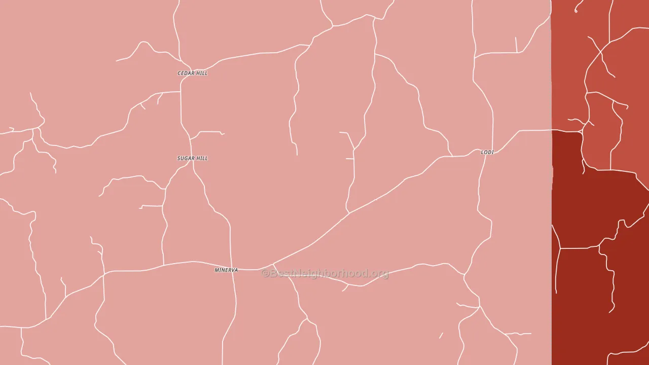 Cedar Hill, MS block-group political-lean map