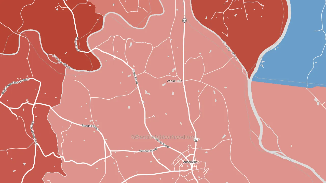 Cedar Hill, NC block-group political-lean map