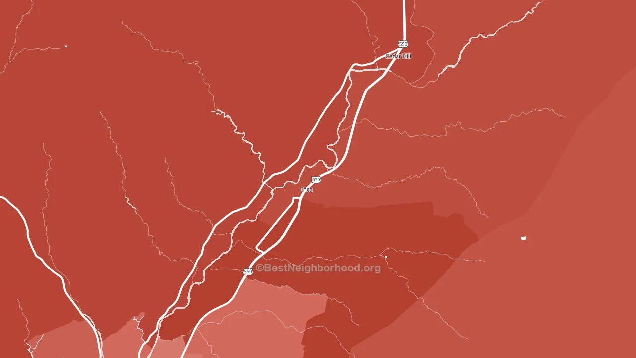 Cedar Hill, NM block-group political-lean map