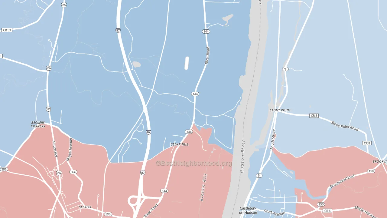 Cedar Hill, NY block-group political-lean map