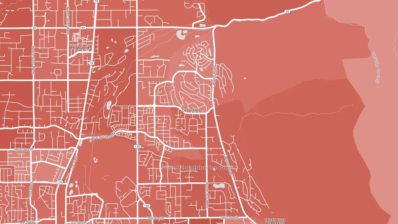 Cedar Hills, UT block-group political-lean map