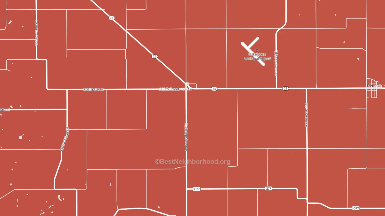 Cedar, IA block-group political-lean map