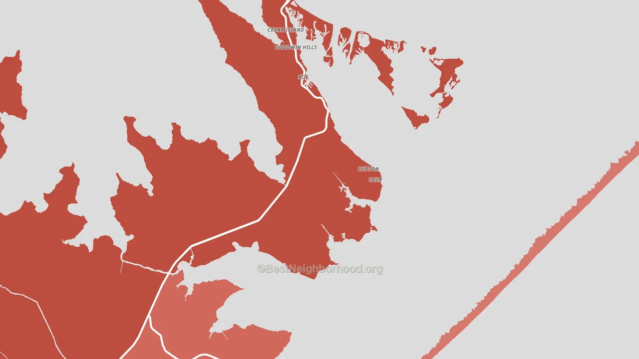 Cedar Island, NC block-group political-lean map