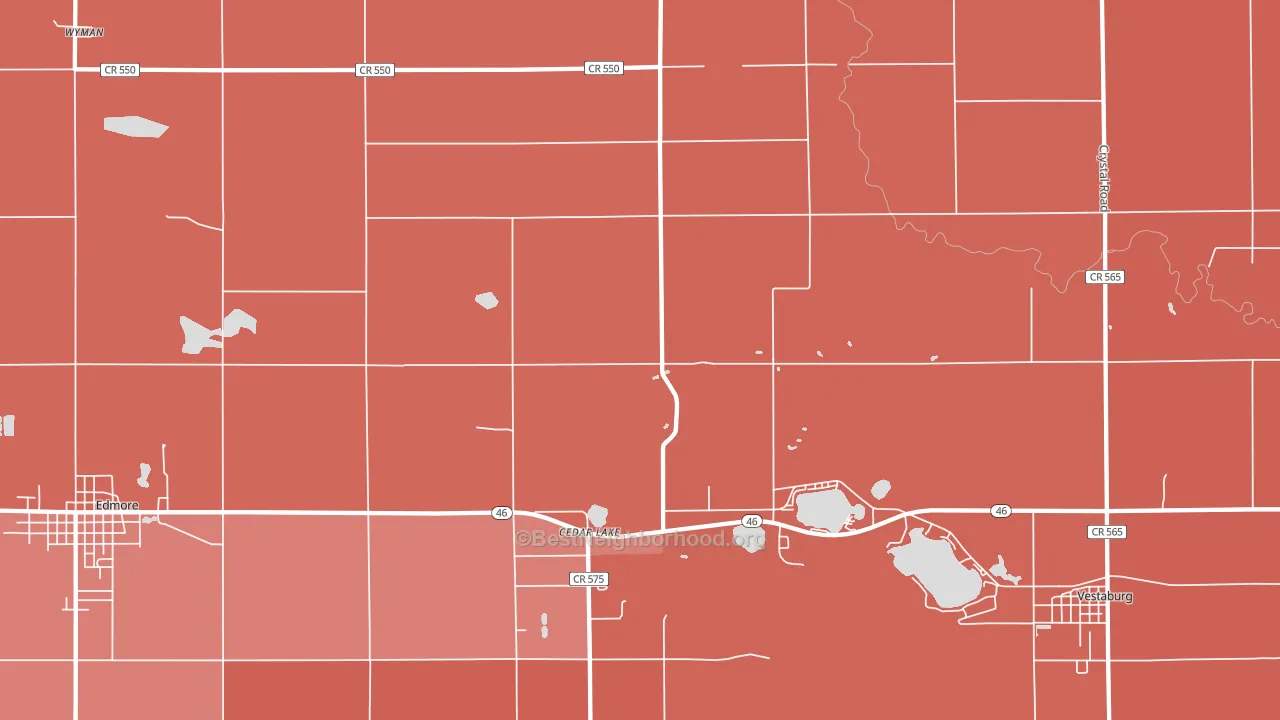 Cedar Lake, MI block-group political-lean map
