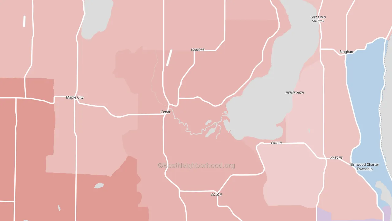 Cedar, MI block-group political-lean map