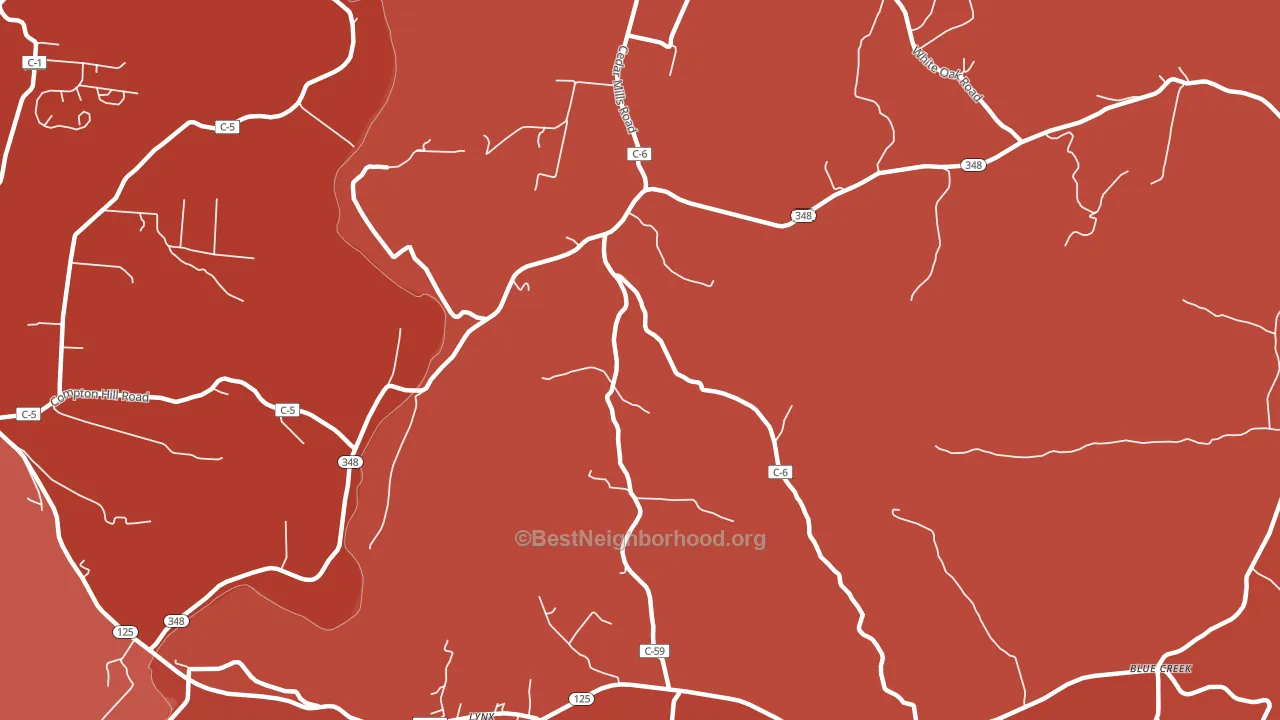 Cedar Mills, OH block-group political-lean map