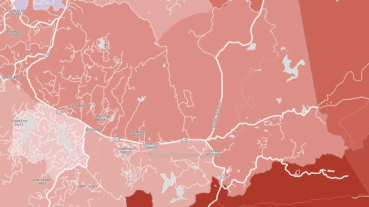 Cedar Mountain, NC block-group political-lean map