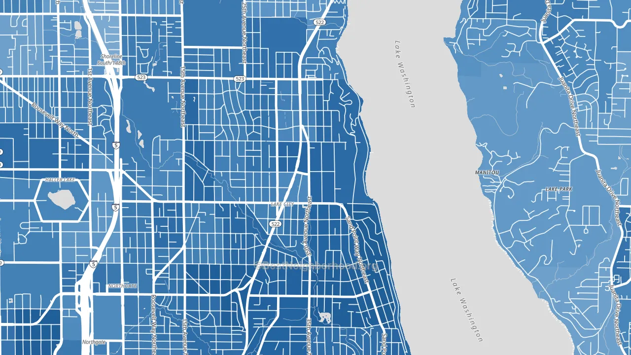 Cedar Park, Seattle, WA block-group political-lean map