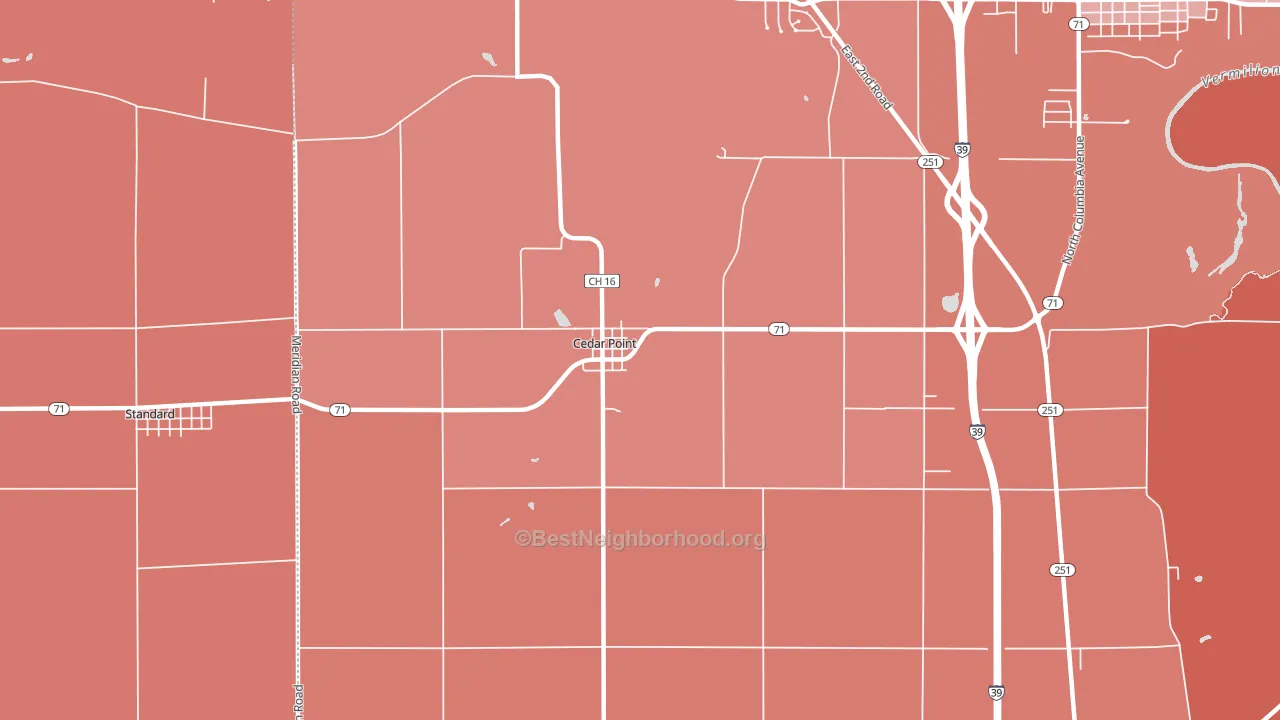 Cedar Point, IL block-group political-lean map