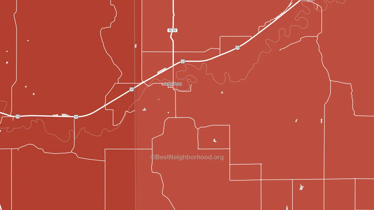 Cedar Point, KS block-group political-lean map
