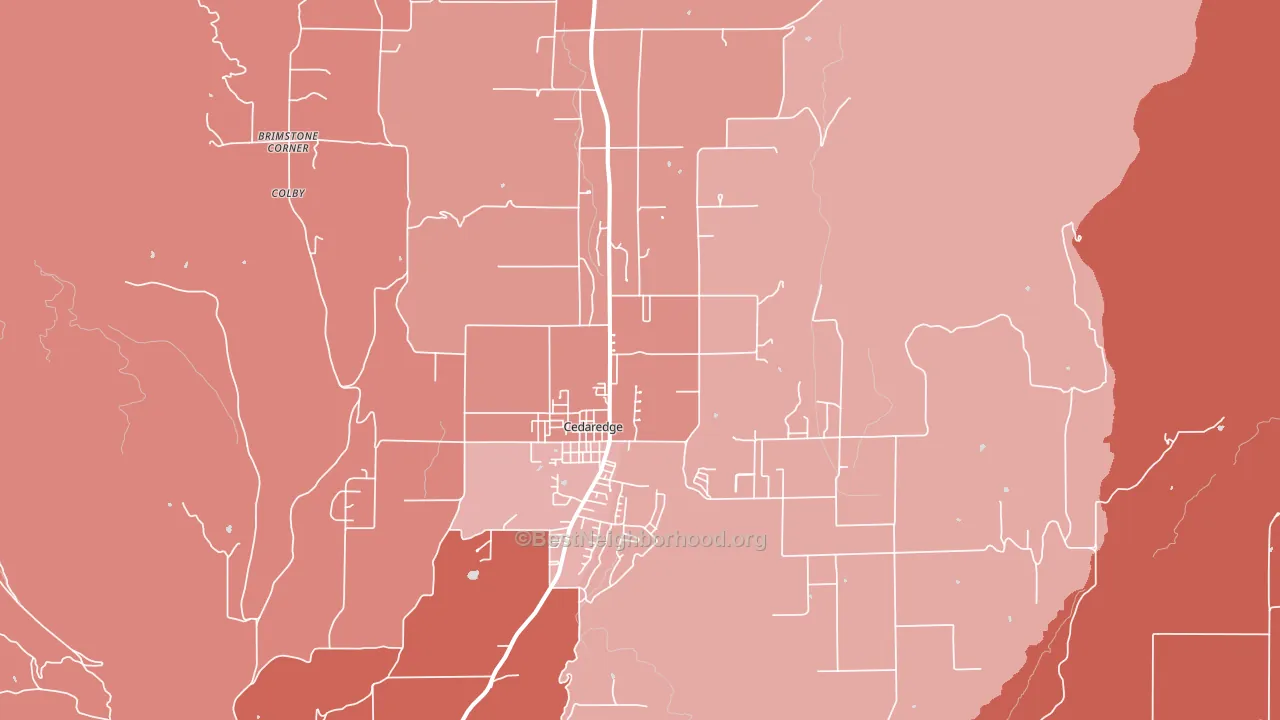Cedaredge, CO block-group political-lean map