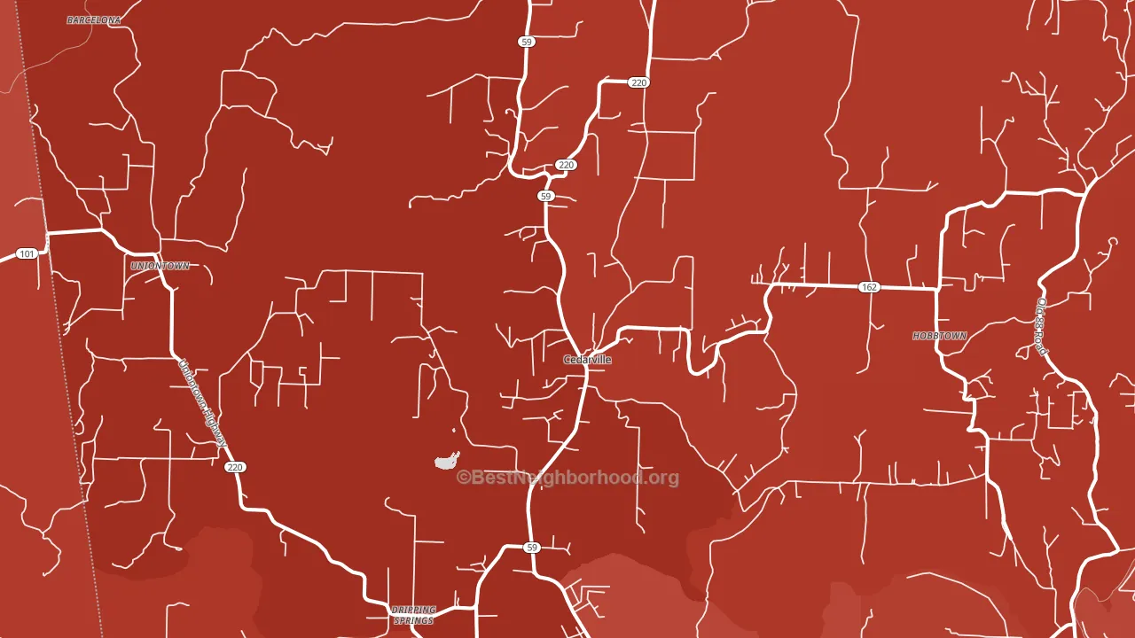 Cedarville, AR block-group political-lean map
