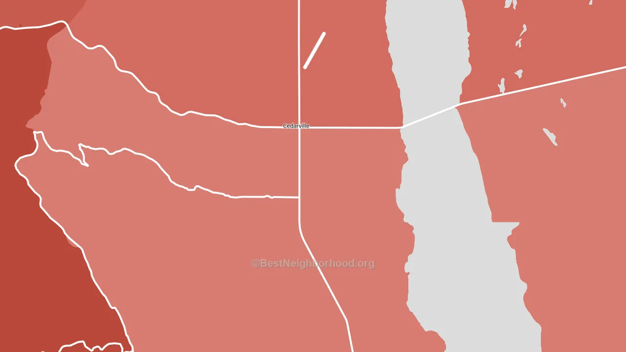 Cedarville, CA block-group political-lean map