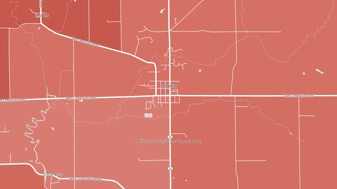 Cedarville, IL block-group political-lean map