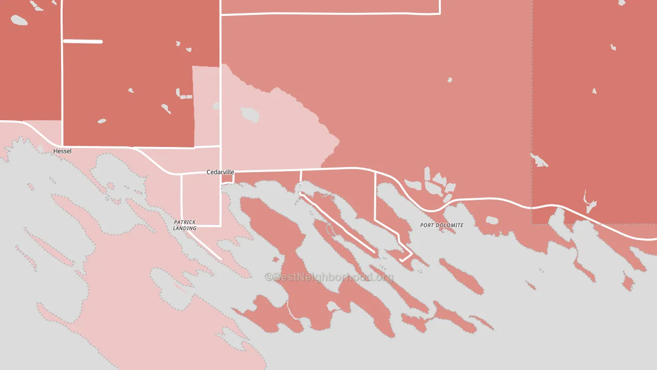Cedarville, MI block-group political-lean map