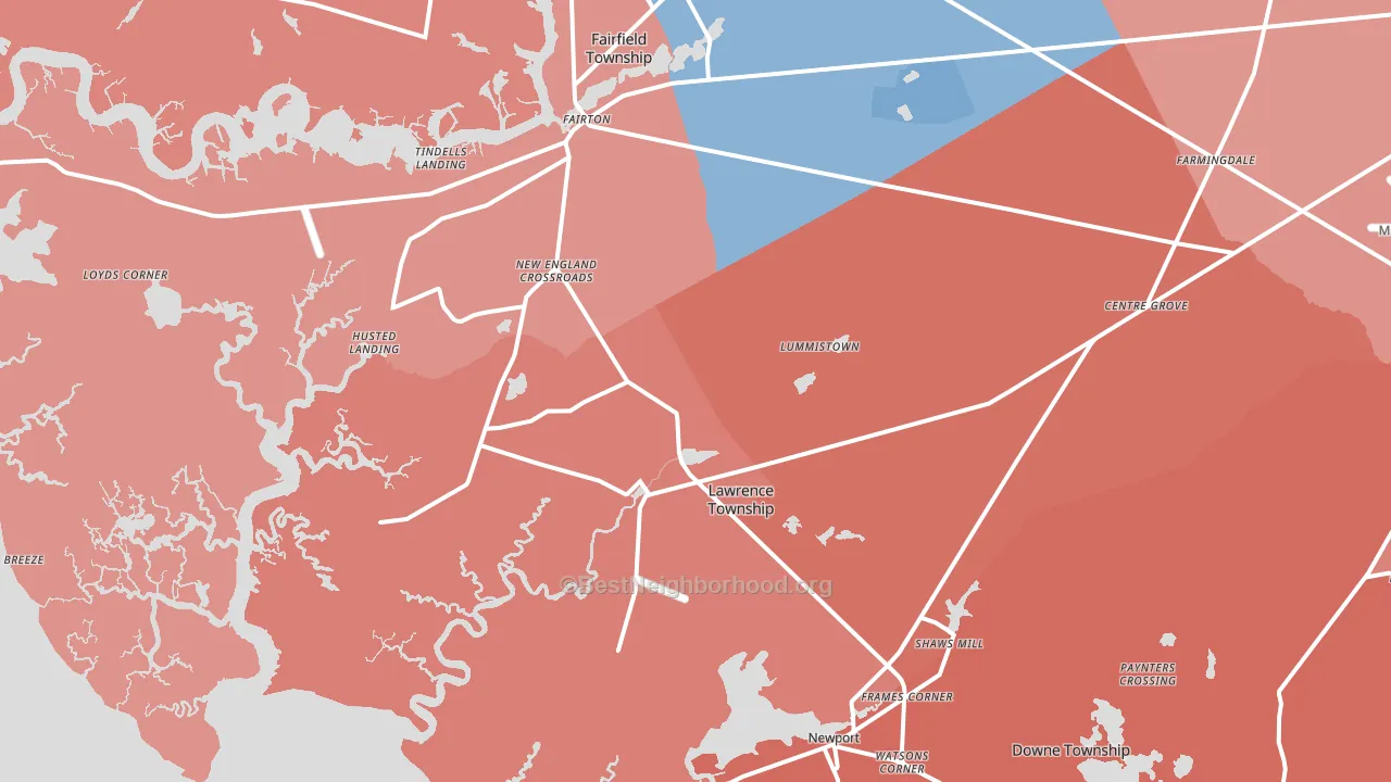 Cedarville, NJ block-group political-lean map