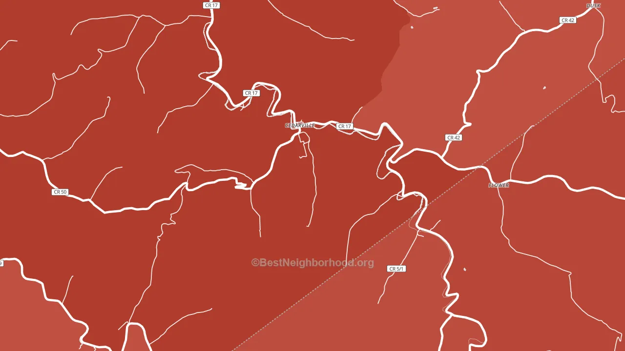 Cedarville, WV block-group political-lean map